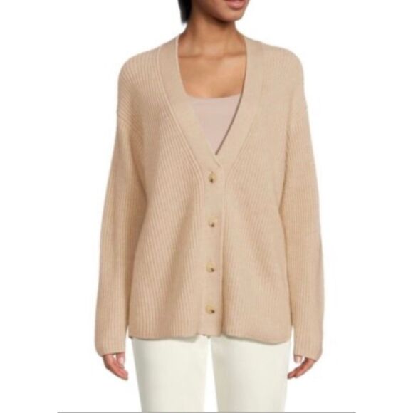 VINCE Shaker Relaxed Wool & Cashmere Cardigan - Picture 1 of 7